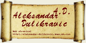 Aleksandar Dulikravić vizit kartica
